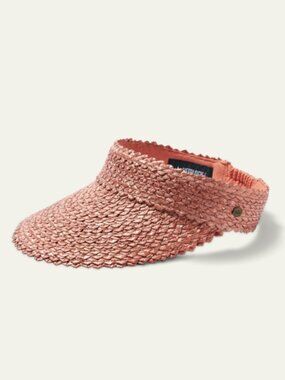 HEMLOCK I NWT Premium Woven Wheat Straw Capri Visor in Rose Pink, one size